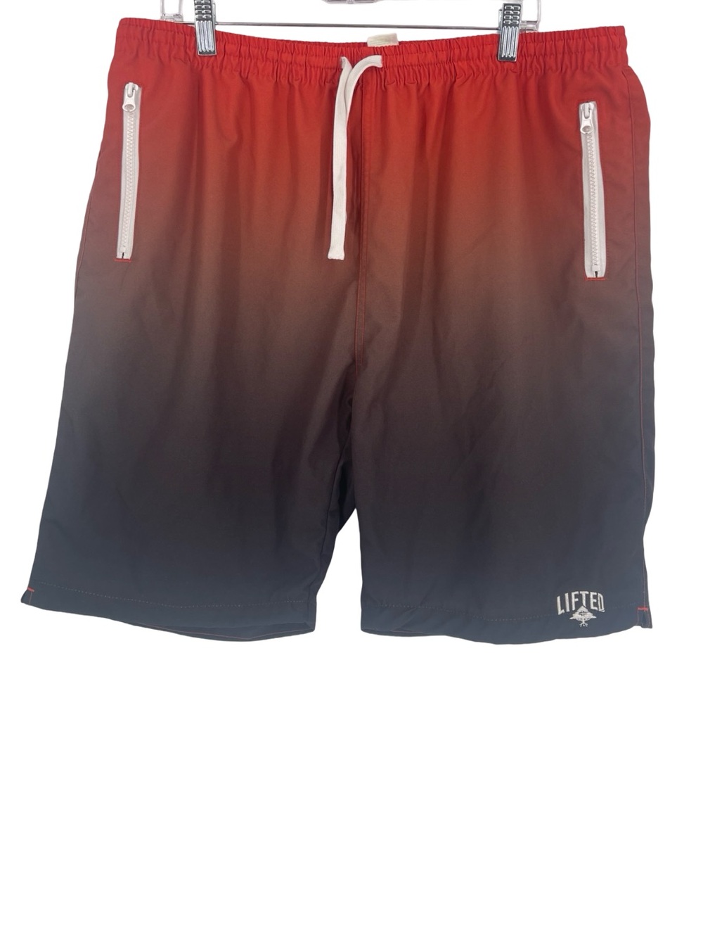LIFTED RESEARCH GROUP 2XL Red-to-Black Ombre Athletic Shorts 2X-LARGE LRG